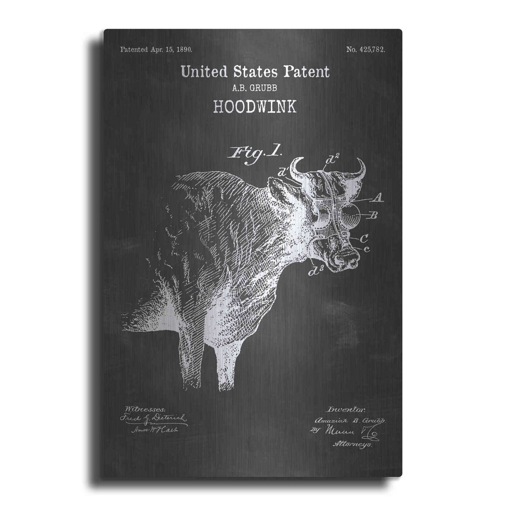 Luxe Metal Art 'Hoodwink Blueprint Patent Chalkboard' Metal Wall Art