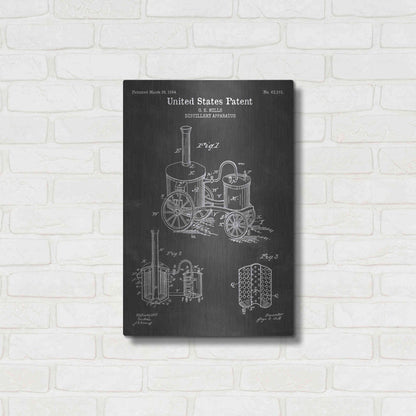 Luxe Metal Art 'Distillery Apparatus Blueprint Patent Chalkboard' Metal Wall Art,16x24
