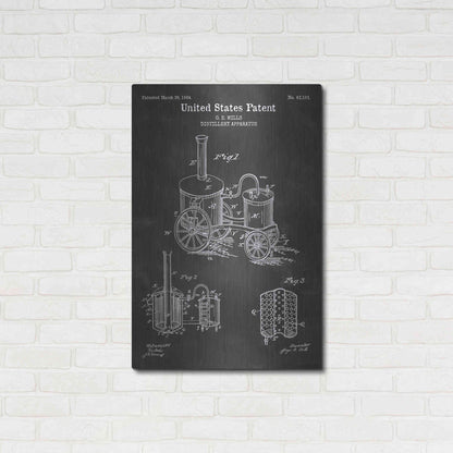 Luxe Metal Art 'Distillery Apparatus Blueprint Patent Chalkboard' Metal Wall Art,24x36