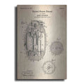 Luxe Metal Art 'Hand Grenade Blueprint Patent Parchment' Metal Wall Art