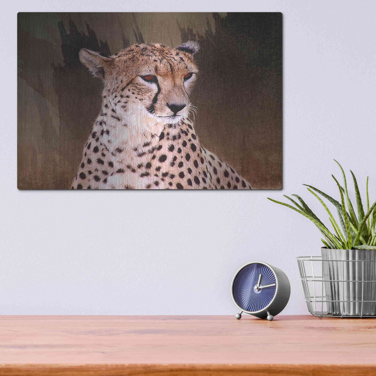 Luxe Metal Art 'Wildness Cheetah' by Karen Smith, Metal Wall Art,16x12