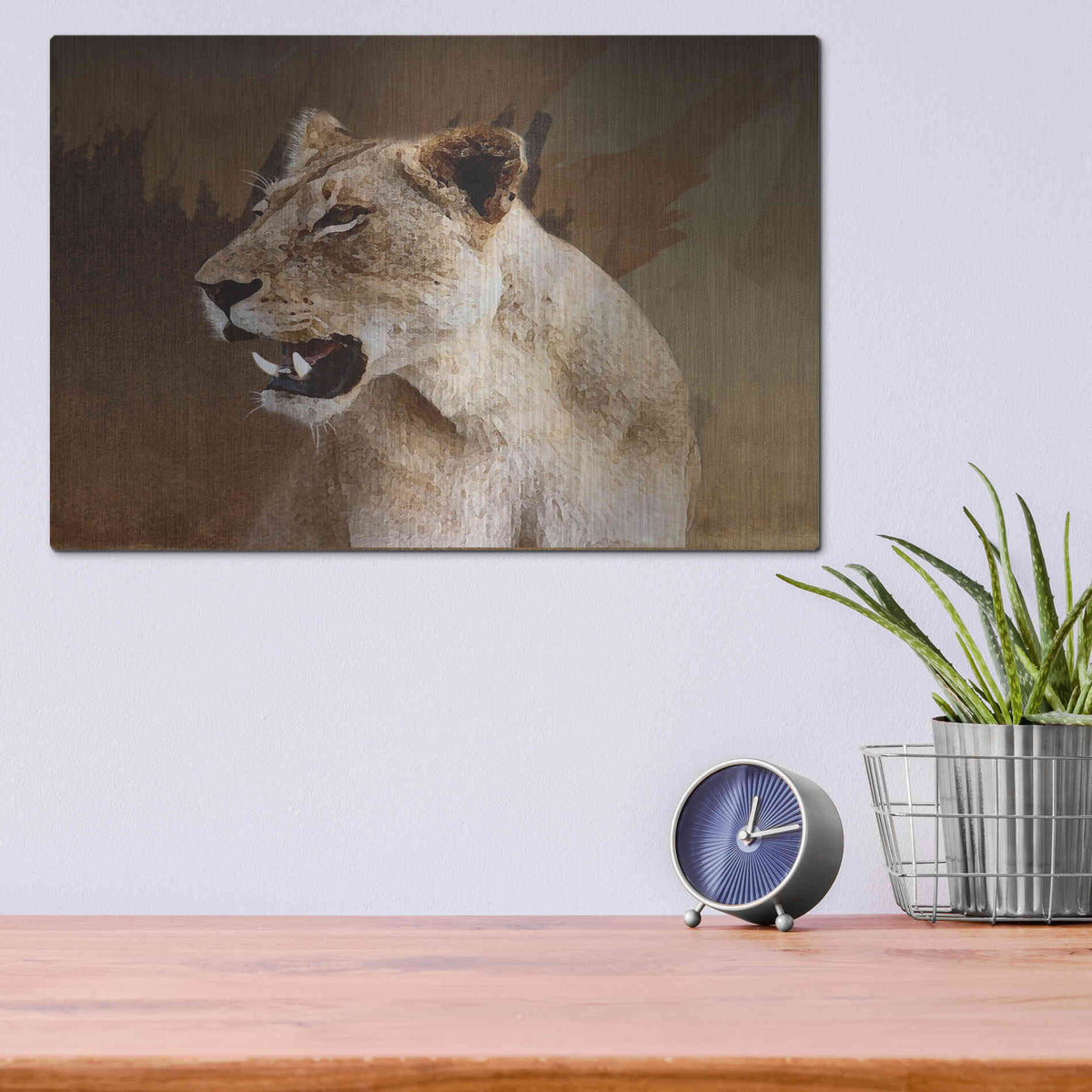 Luxe Metal Art 'Wildness Lioness' by Karen Smith, Metal Wall Art,16x12