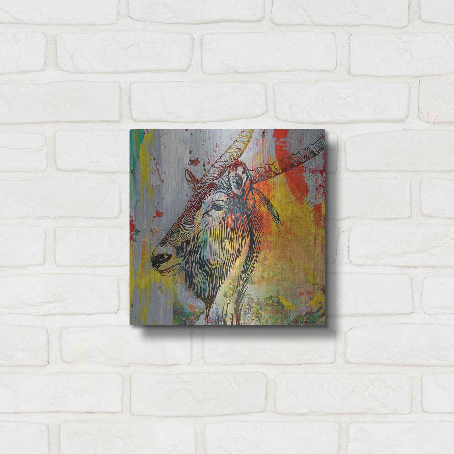 Luxe Metal Art 'Arty Beast 1' by Karen Smith, Metal Wall Art,12x12