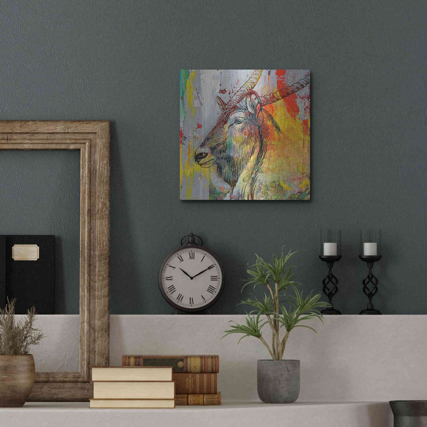 Luxe Metal Art 'Arty Beast 1' by Karen Smith, Metal Wall Art,12x12