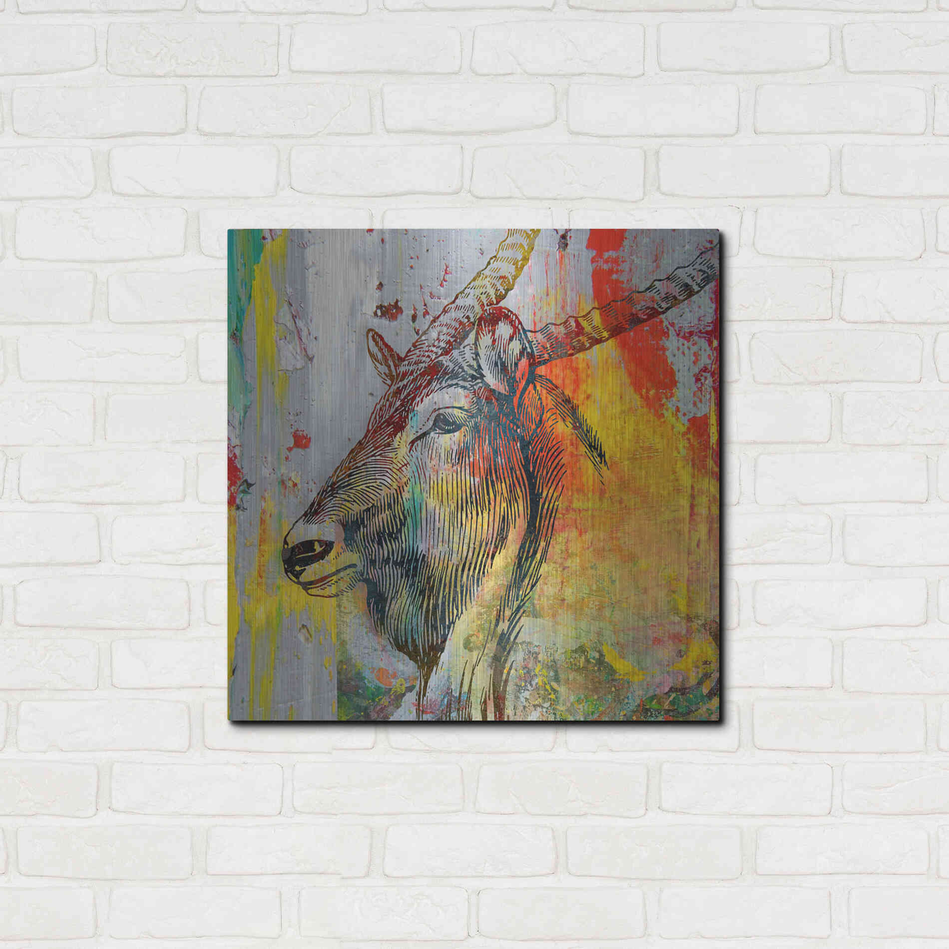 Luxe Metal Art 'Arty Beast 1' by Karen Smith, Metal Wall Art,24x24