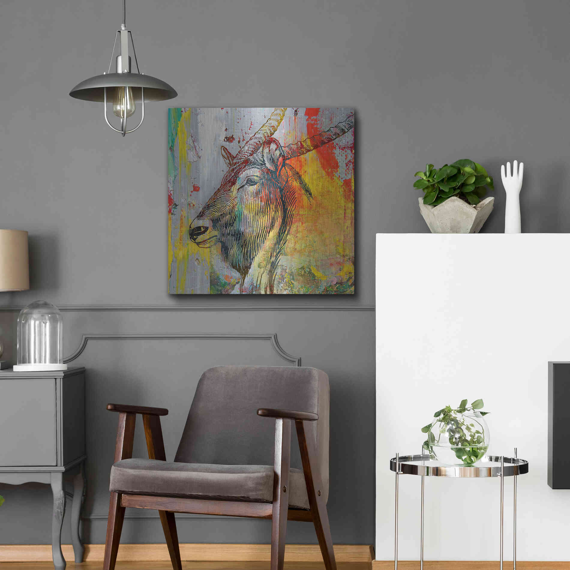 Luxe Metal Art 'Arty Beast 1' by Karen Smith, Metal Wall Art,24x24