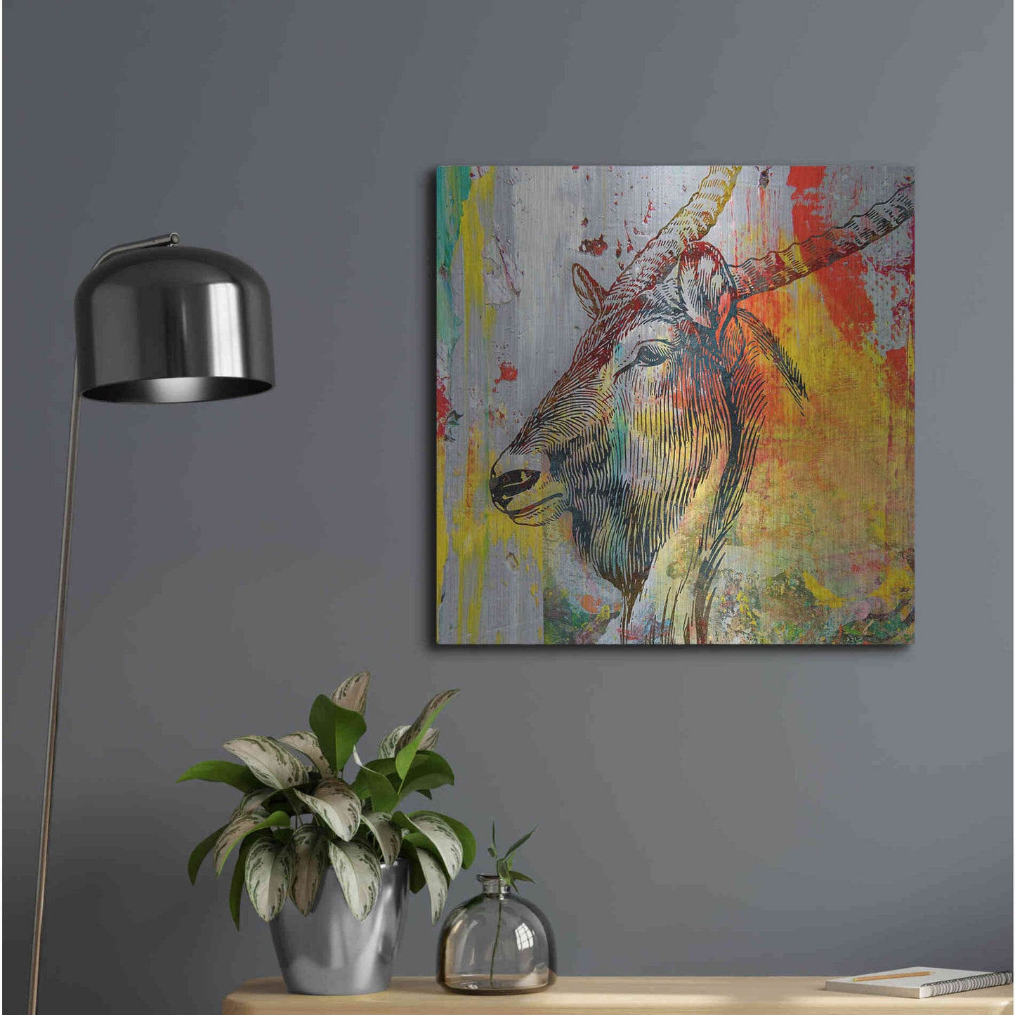 Luxe Metal Art 'Arty Beast 1' by Karen Smith, Metal Wall Art,24x24