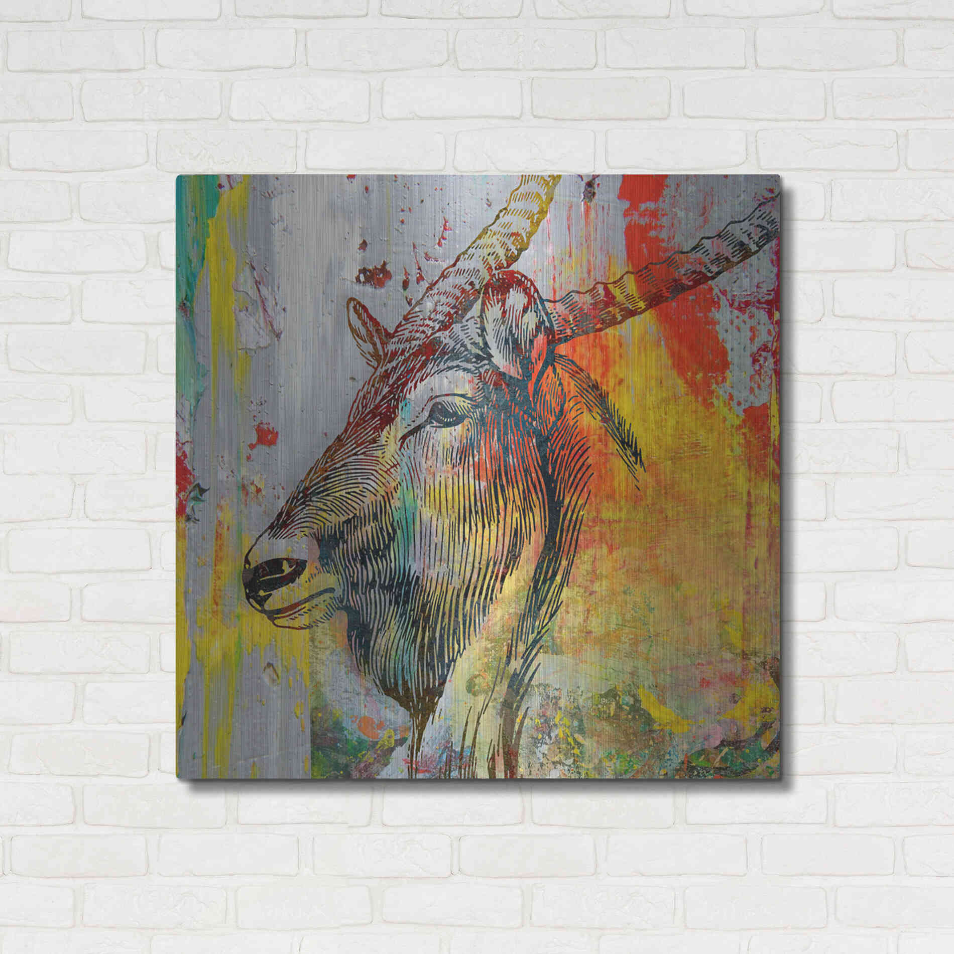 Luxe Metal Art 'Arty Beast 1' by Karen Smith, Metal Wall Art,36x36