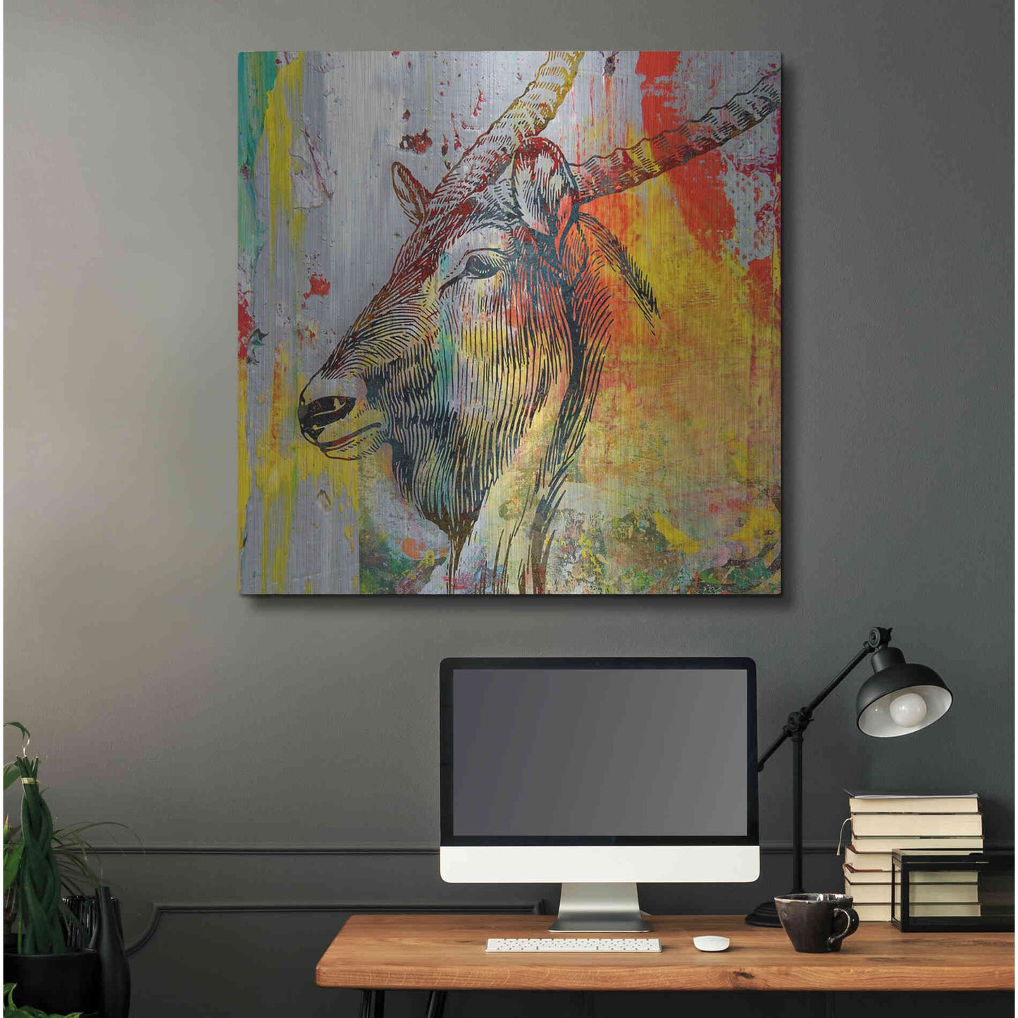 Luxe Metal Art 'Arty Beast 1' by Karen Smith, Metal Wall Art,36x36