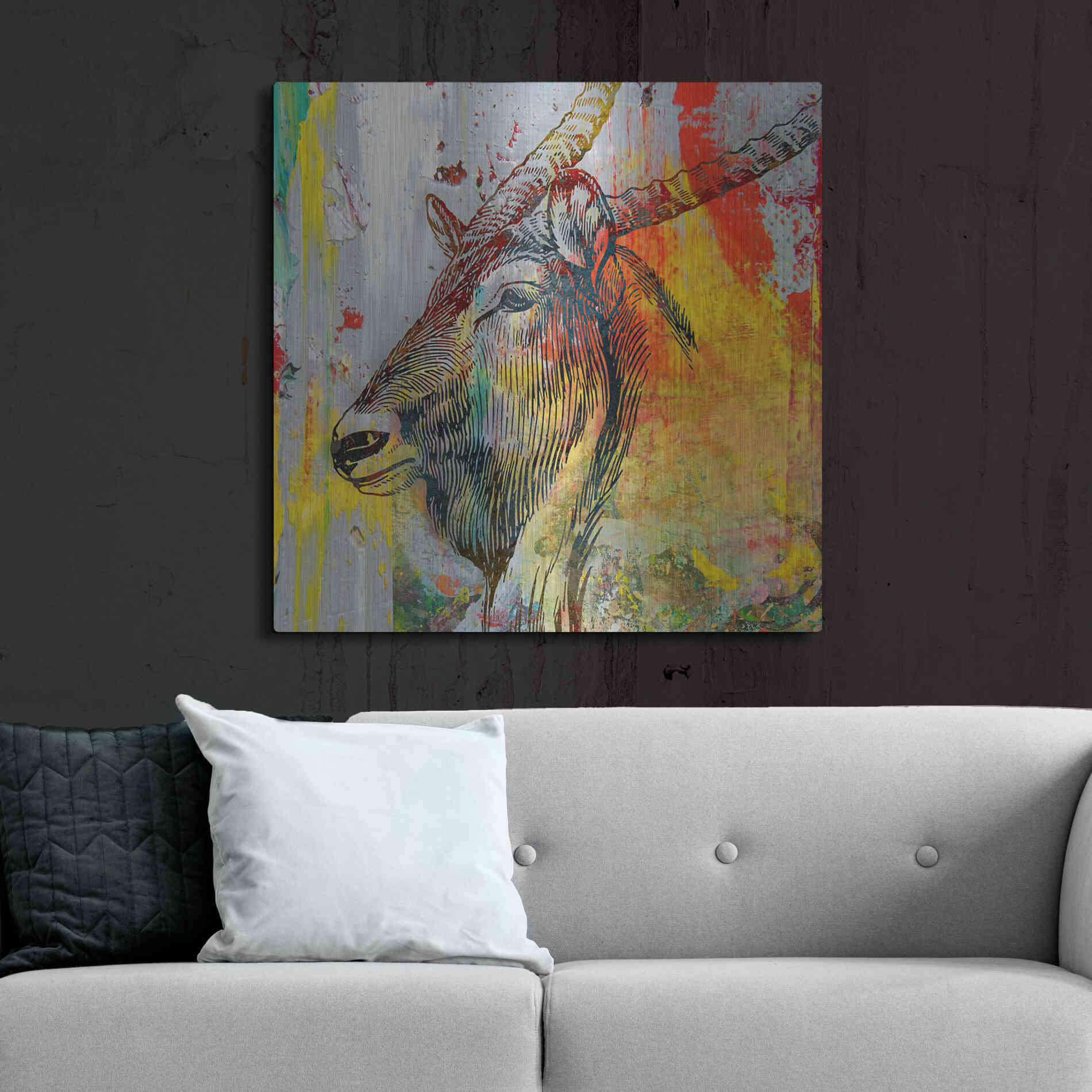 Luxe Metal Art 'Arty Beast 1' by Karen Smith, Metal Wall Art,36x36