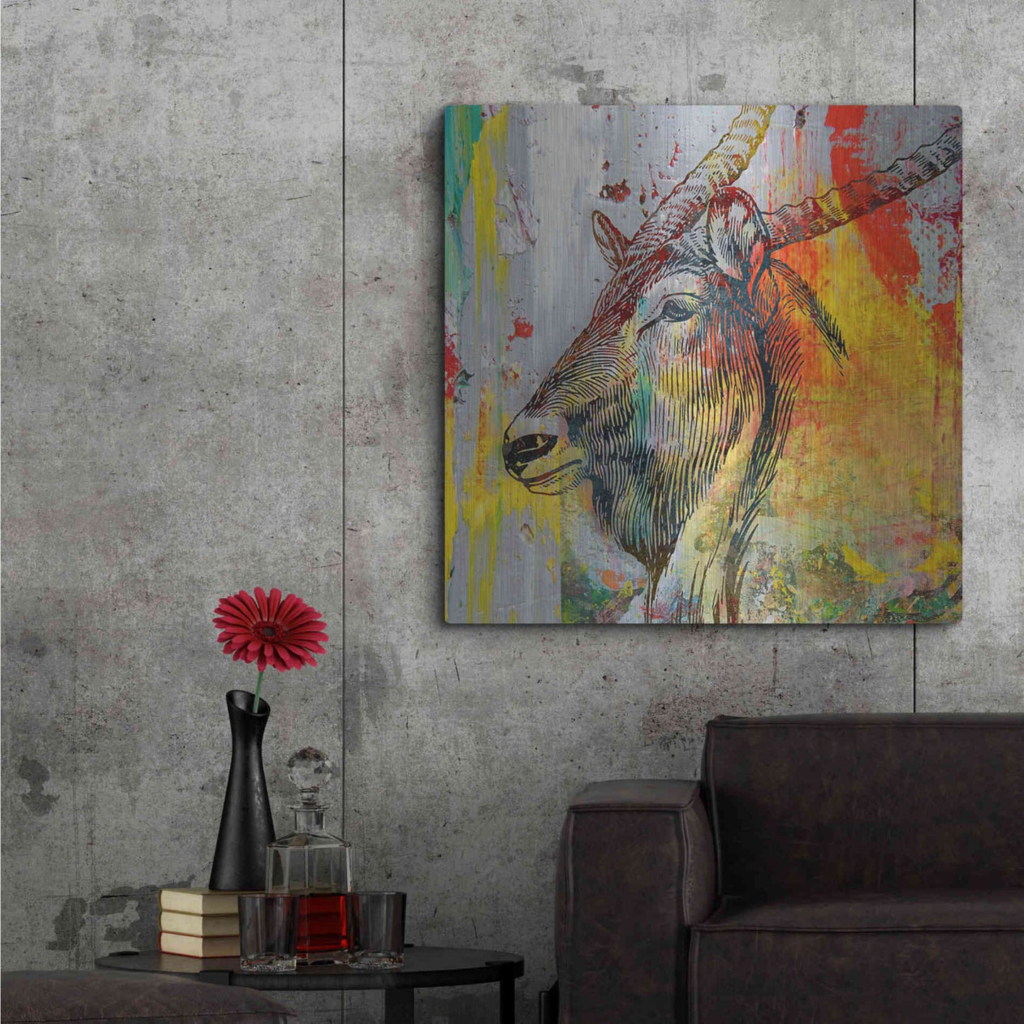 Luxe Metal Art 'Arty Beast 1' by Karen Smith, Metal Wall Art,36x36