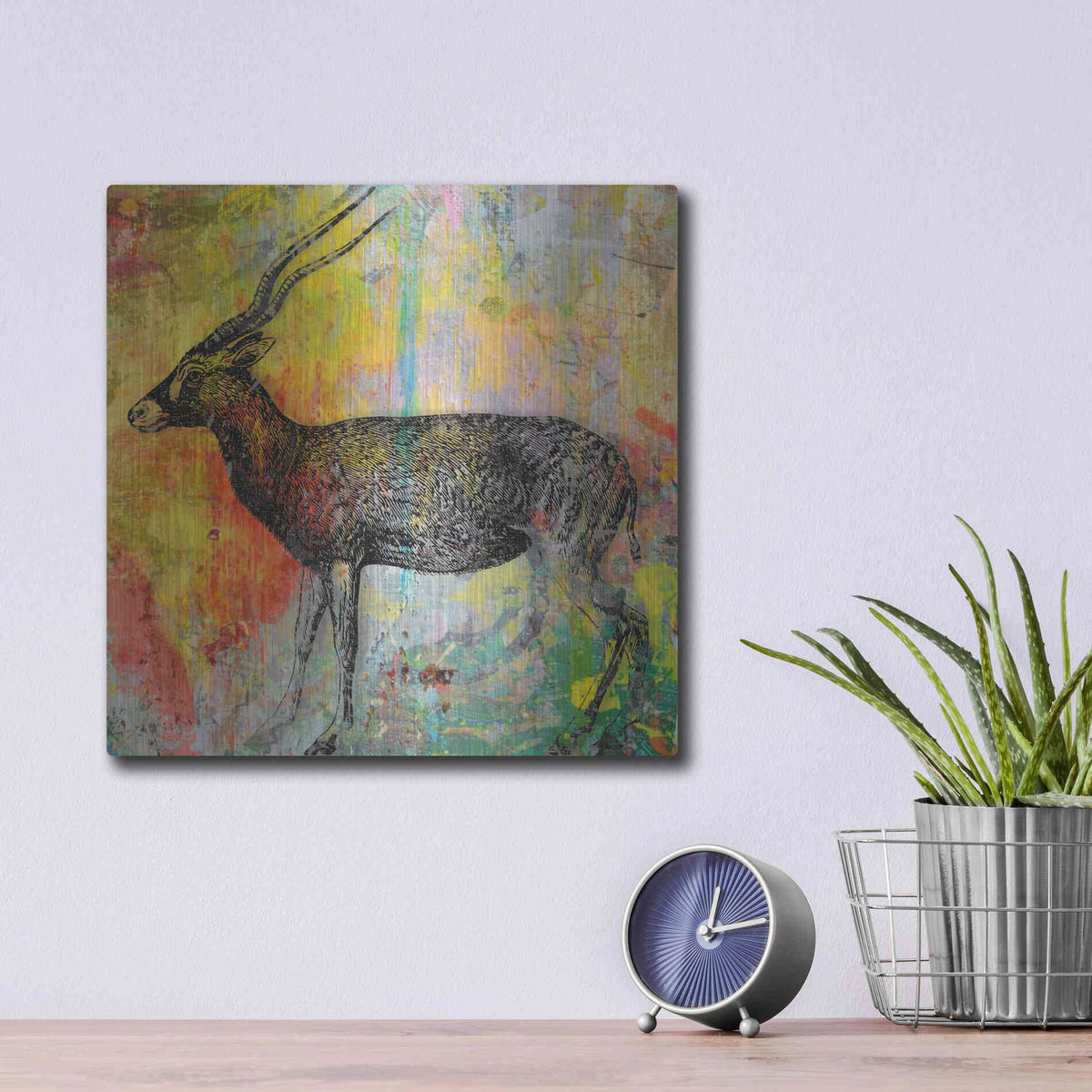 Luxe Metal Art 'Arty Beast 2' by Karen Smith, Metal Wall Art,12x12