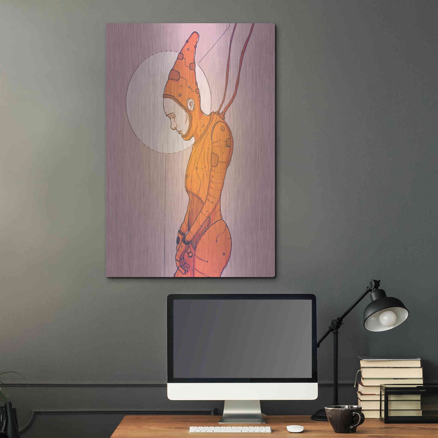 Luxe Metal Art 'Alpha Omega Orange' by Craig Snodgrass, Metal Wall Art,24x36