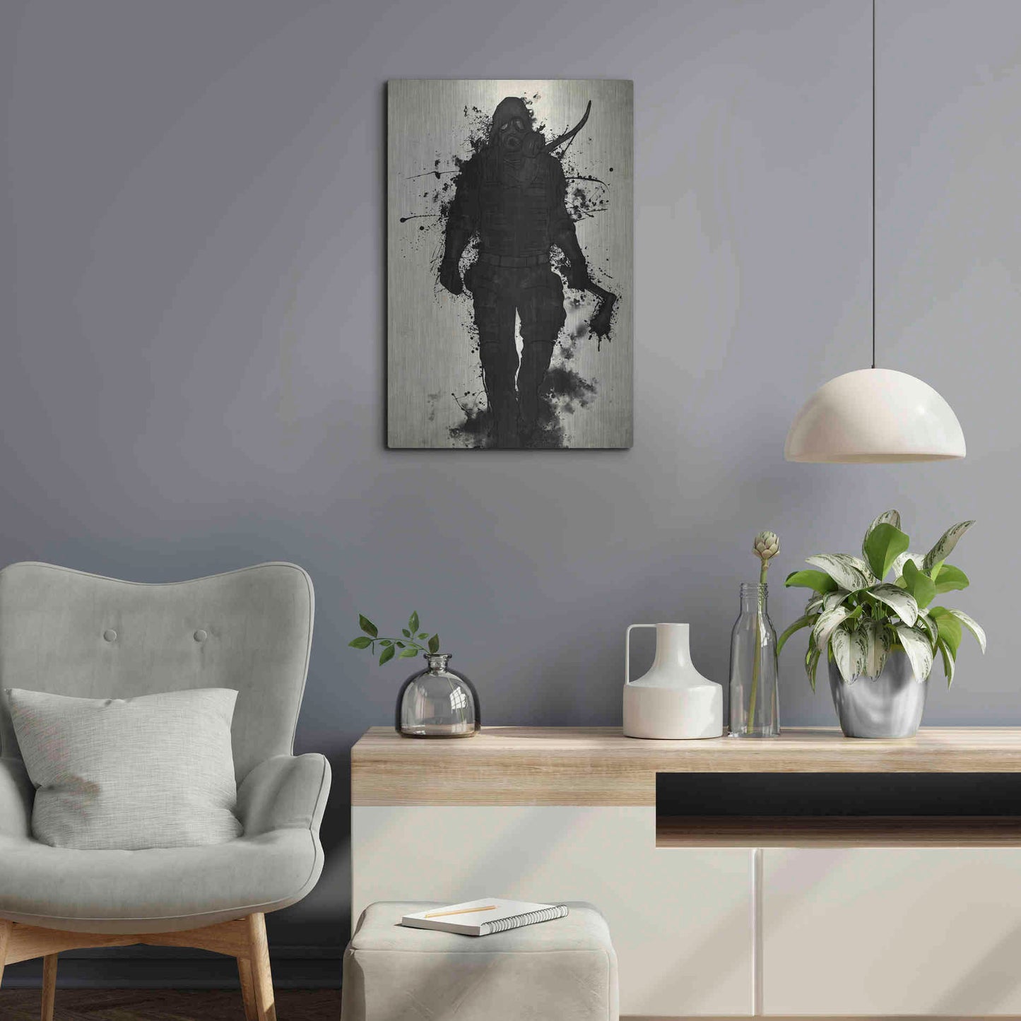 Luxe Metal Art 'Apocalypse Hunter' by Nicklas Gustafsson, Metal Wall Art,16x24