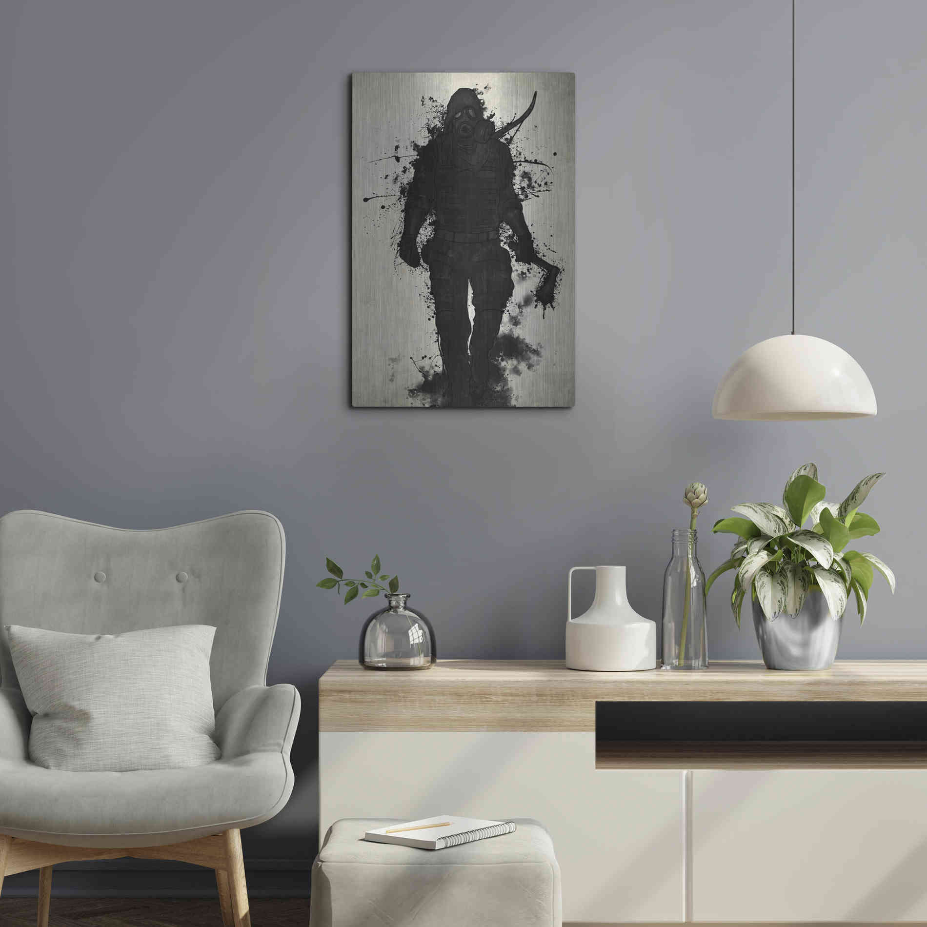 Luxe Metal Art 'Apocalypse Hunter' by Nicklas Gustafsson, Metal Wall Art,16x24