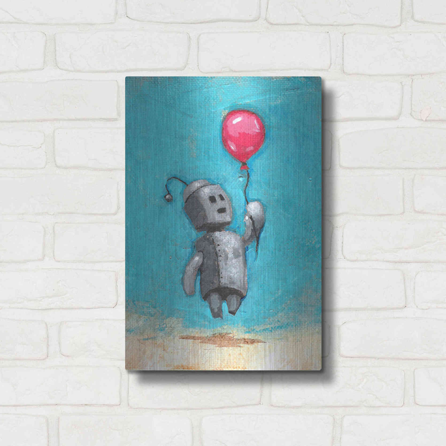 Luxe Metal Art 'Bot Balloon' by Craig Snodgrass, Metal Wall Art,12x16