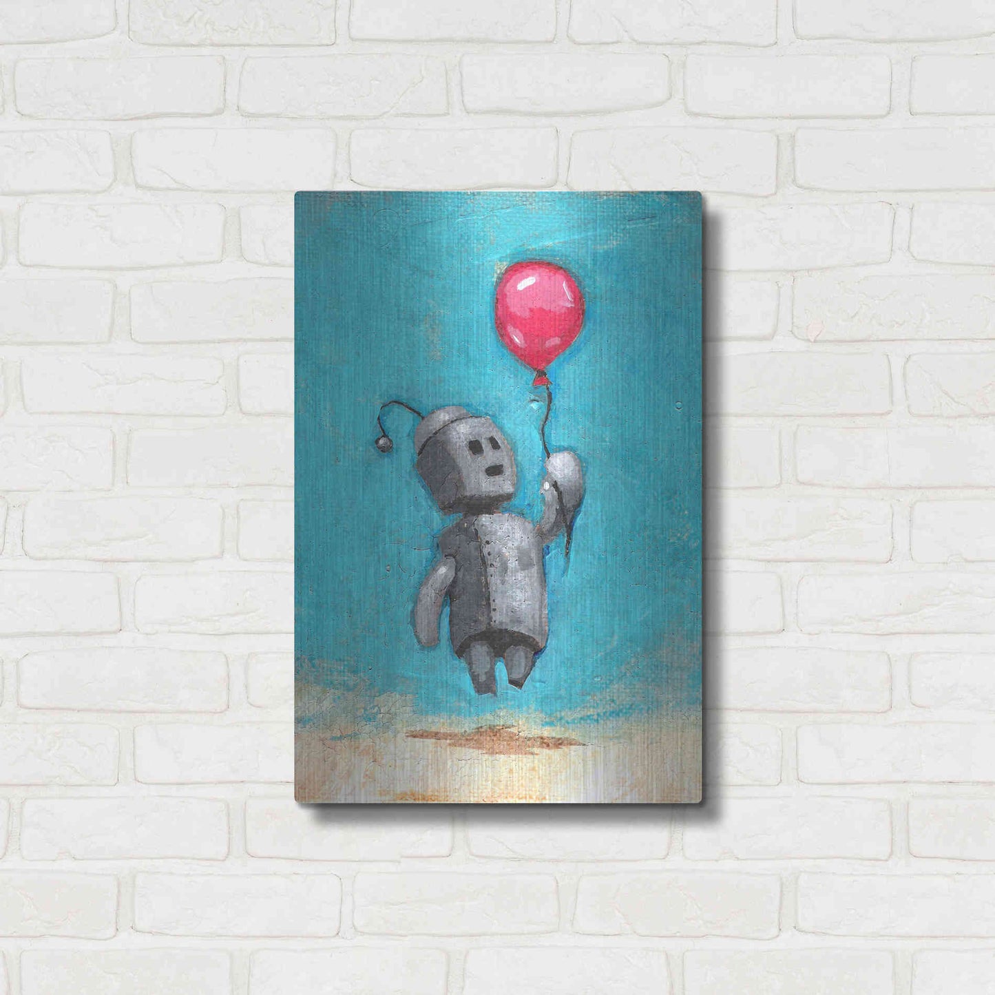 Luxe Metal Art 'Bot Balloon' by Craig Snodgrass, Metal Wall Art,16x24