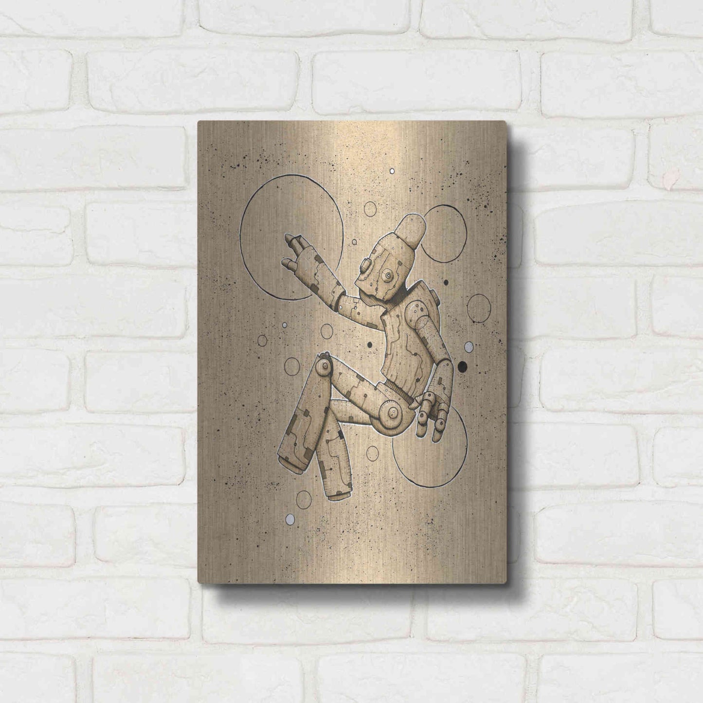 Luxe Metal Art 'Float Bot 1.0' by Craig Snodgrass, Metal Wall Art,12x16