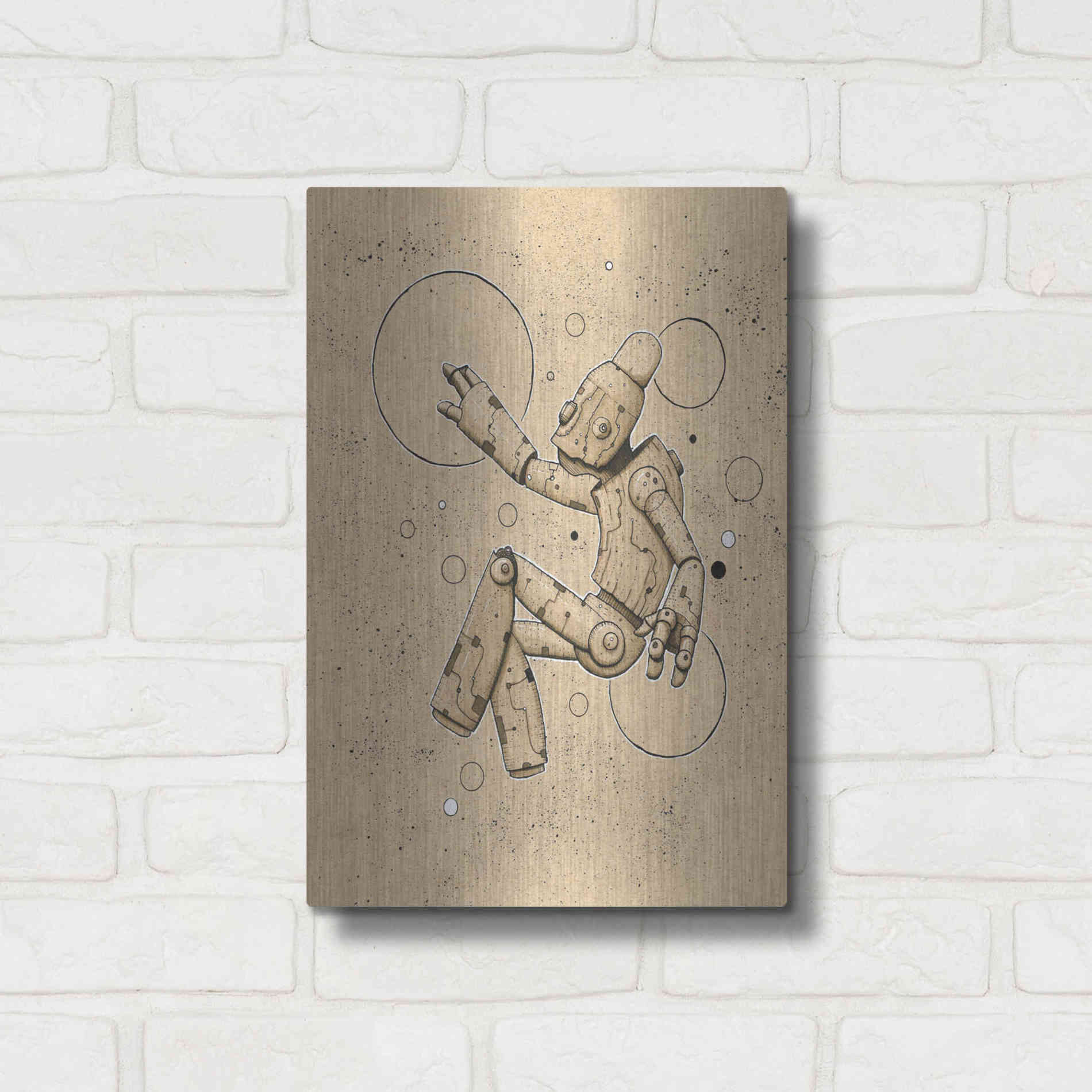 Luxe Metal Art 'Float Bot 1.0' by Craig Snodgrass, Metal Wall Art,12x16