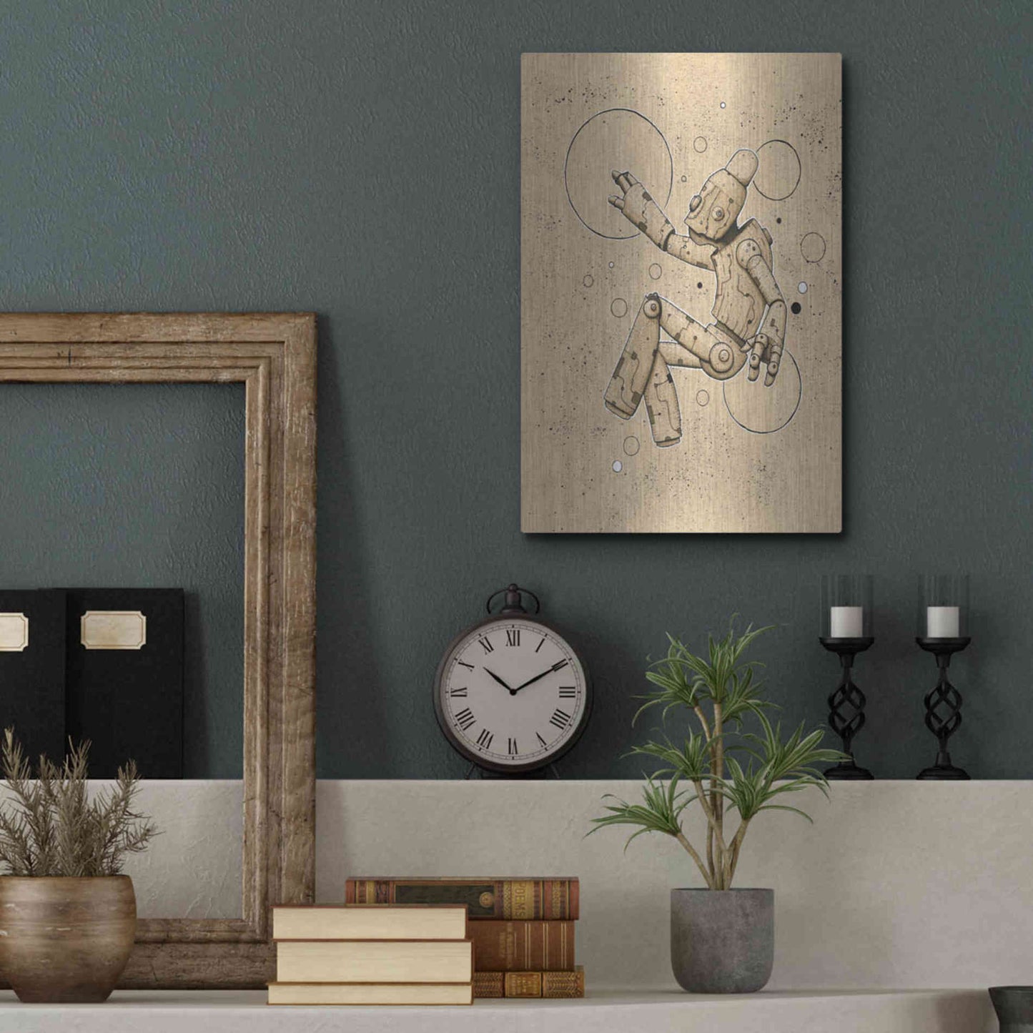 Luxe Metal Art 'Float Bot 1.0' by Craig Snodgrass, Metal Wall Art,12x16