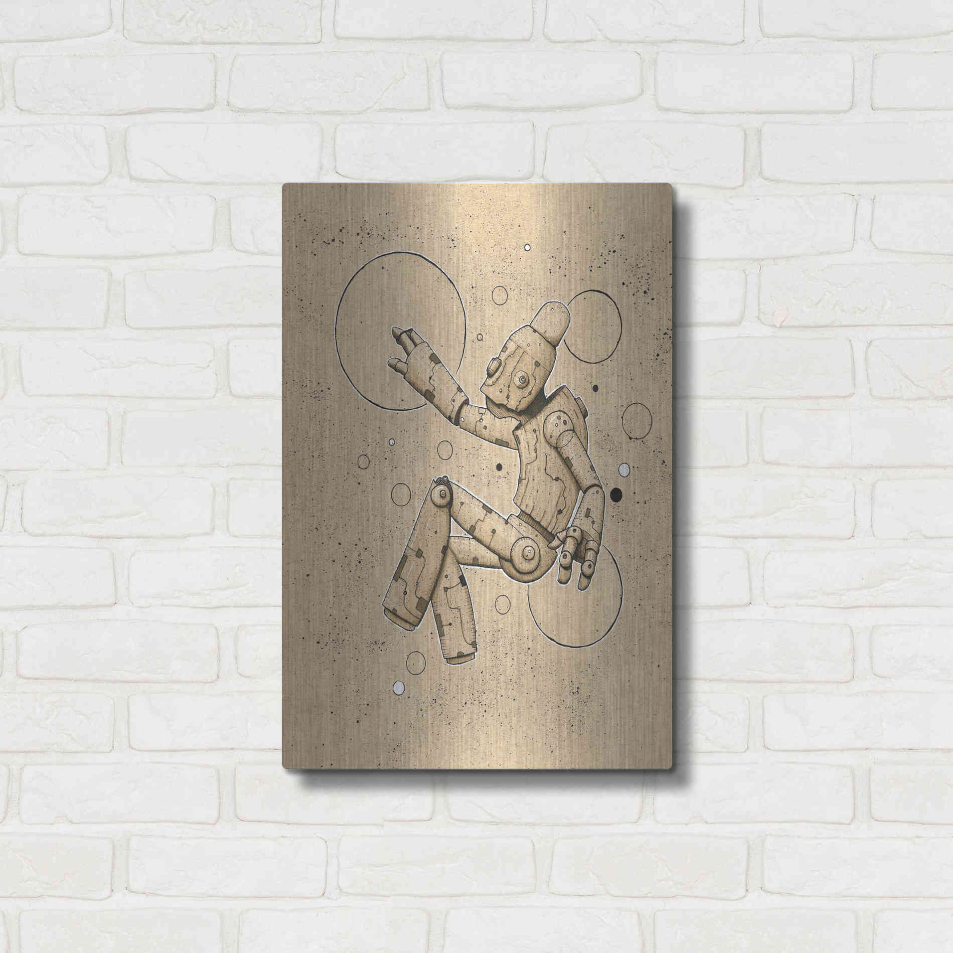 Luxe Metal Art 'Float Bot 1.0' by Craig Snodgrass, Metal Wall Art,16x24
