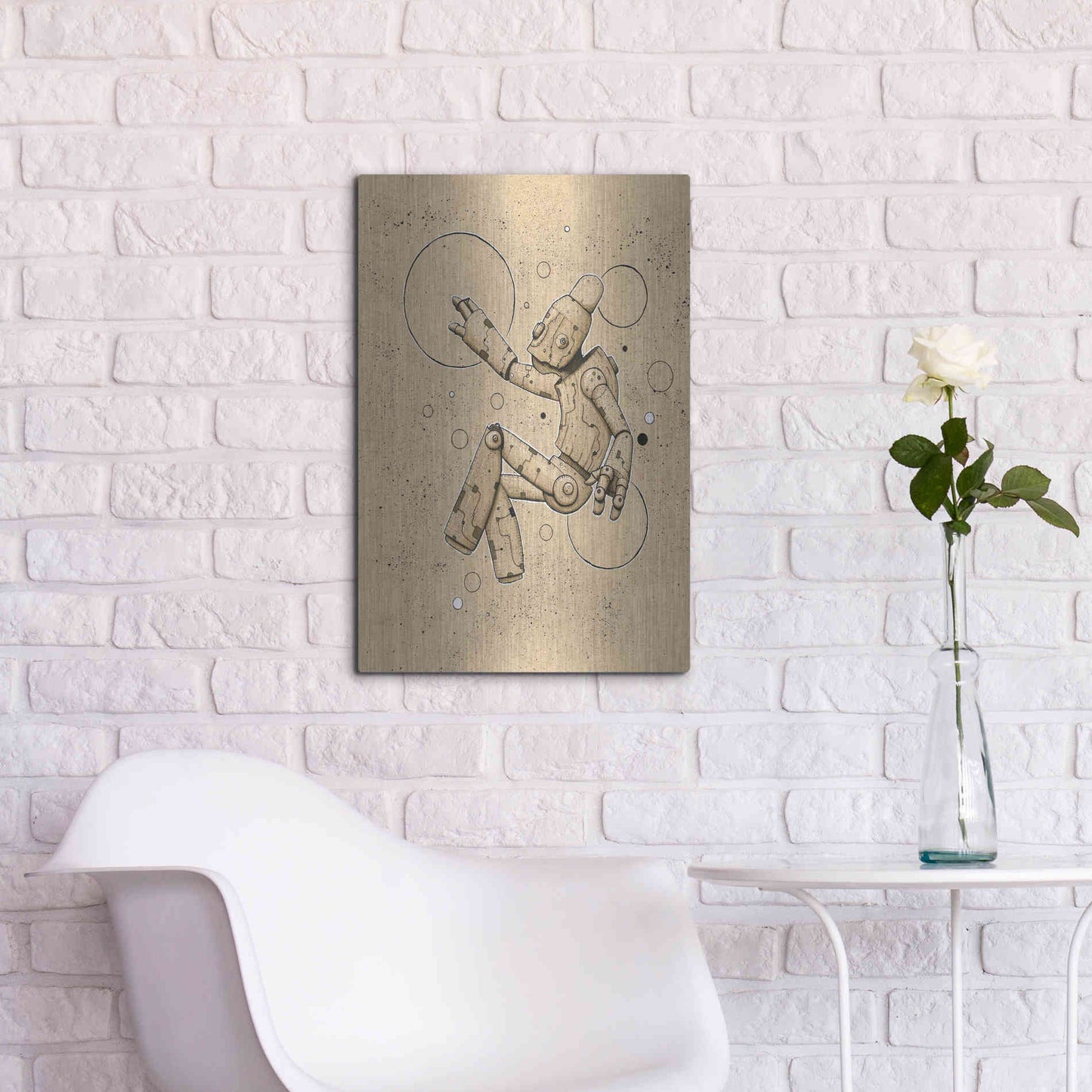 Luxe Metal Art 'Float Bot 1.0' by Craig Snodgrass, Metal Wall Art,16x24