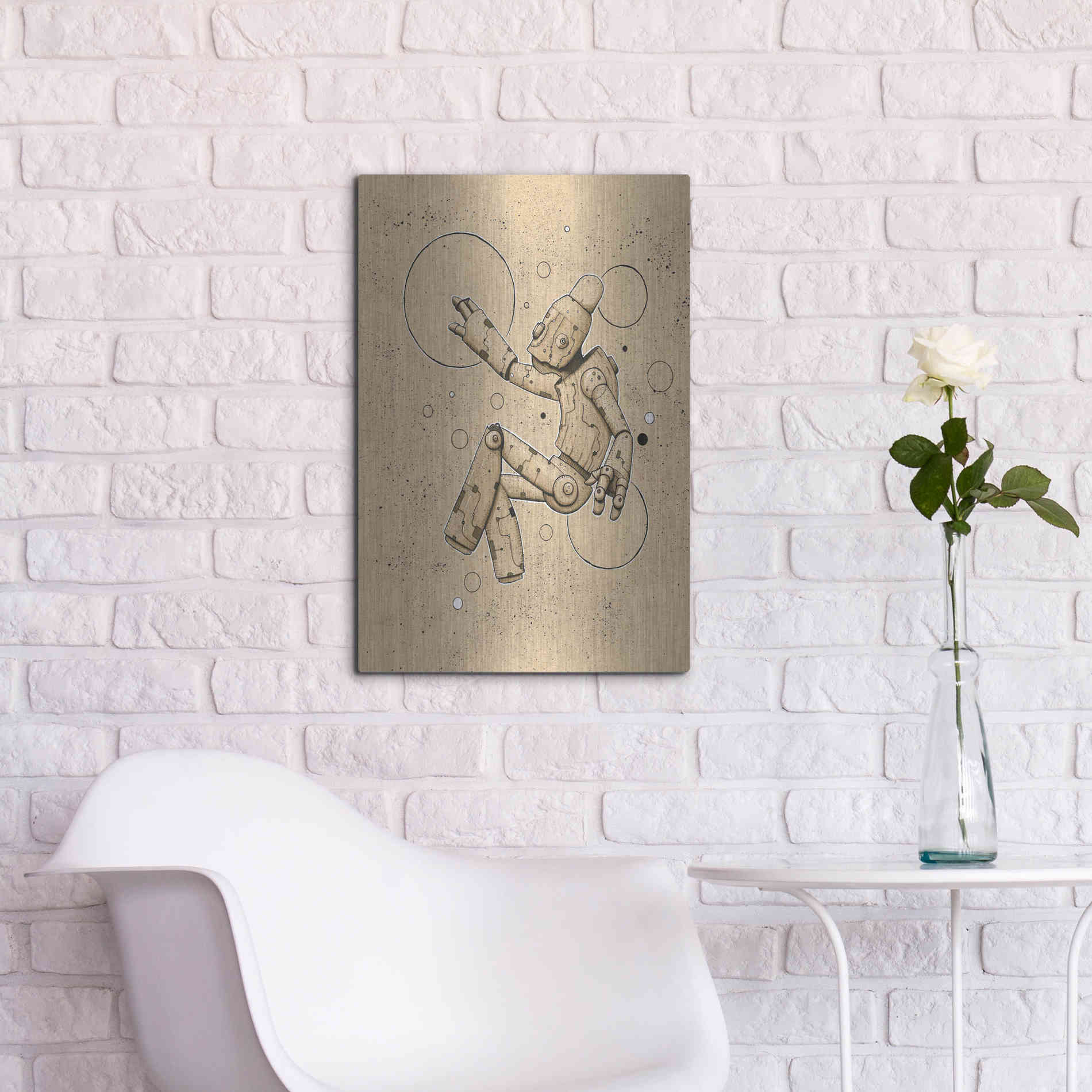 Luxe Metal Art 'Float Bot 1.0' by Craig Snodgrass, Metal Wall Art,16x24