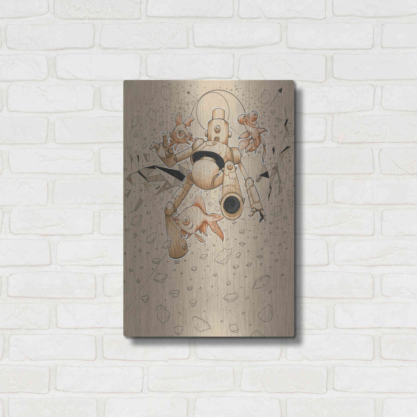 Luxe Metal Art 'Float Bot Fish' by Craig Snodgrass, Metal Wall Art,16x24