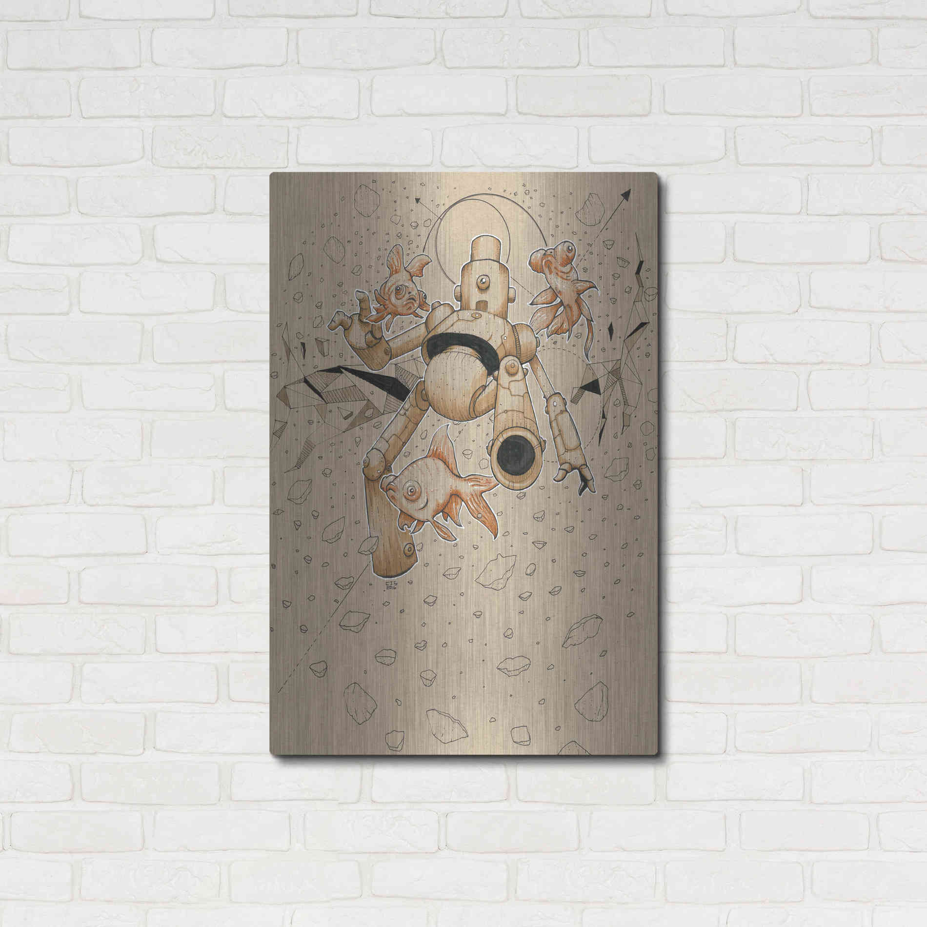 Luxe Metal Art 'Float Bot Fish' by Craig Snodgrass, Metal Wall Art,24x36