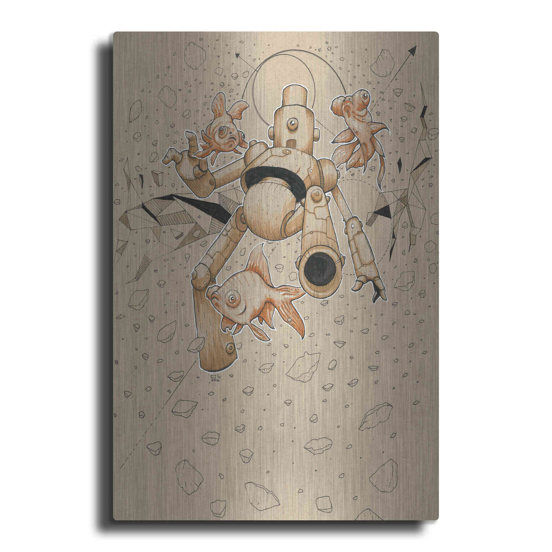 Luxe Metal Art 'Float Bot Fish' by Craig Snodgrass, Metal Wall Art