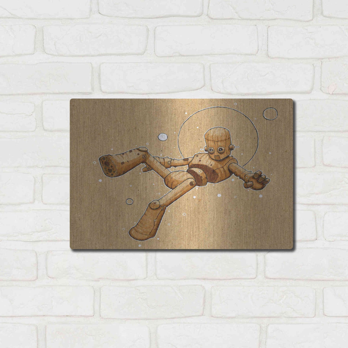 Luxe Metal Art 'Float Bot 2.0' by Craig Snodgrass, Metal Wall Art,16x12