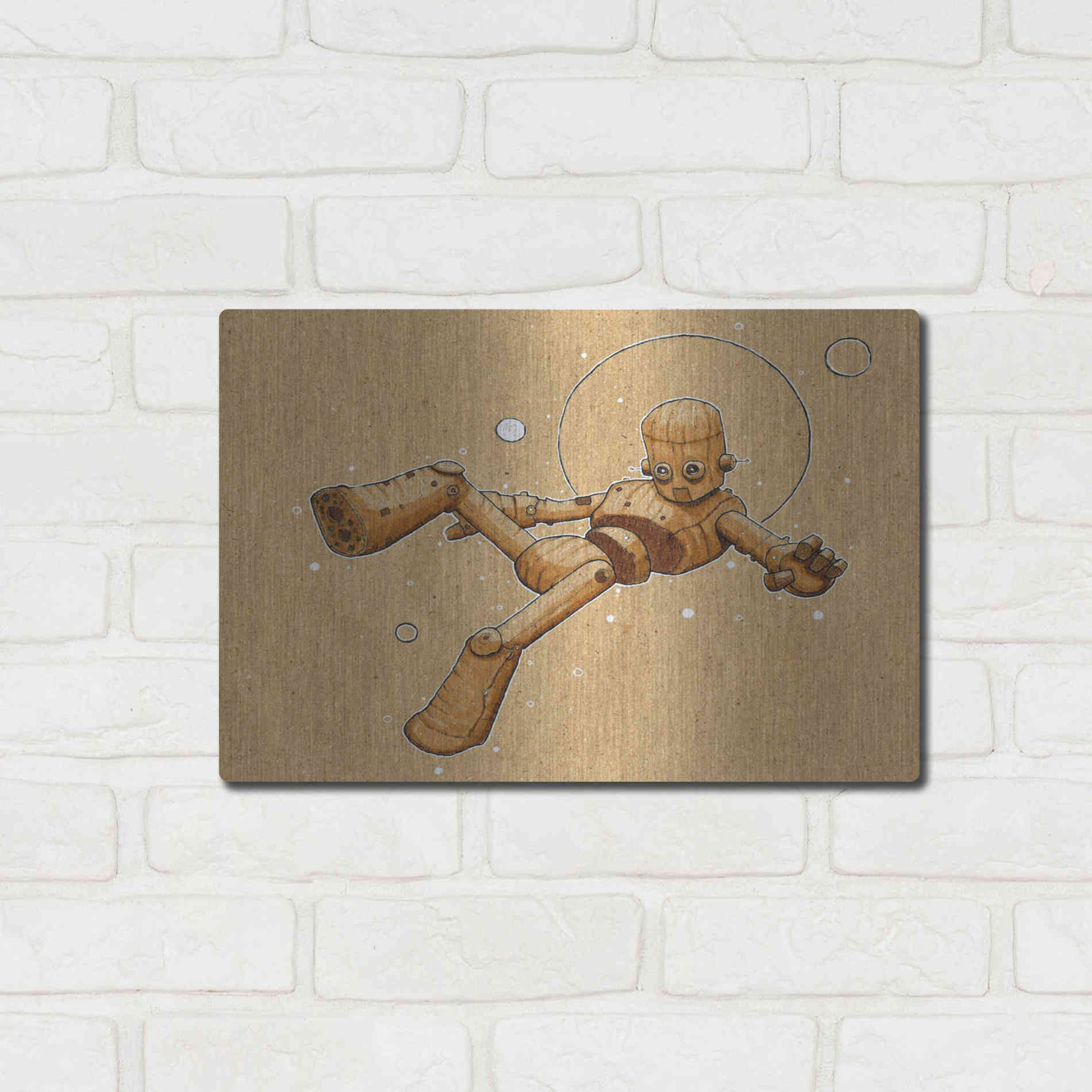 Luxe Metal Art 'Float Bot 2.0' by Craig Snodgrass, Metal Wall Art,16x12