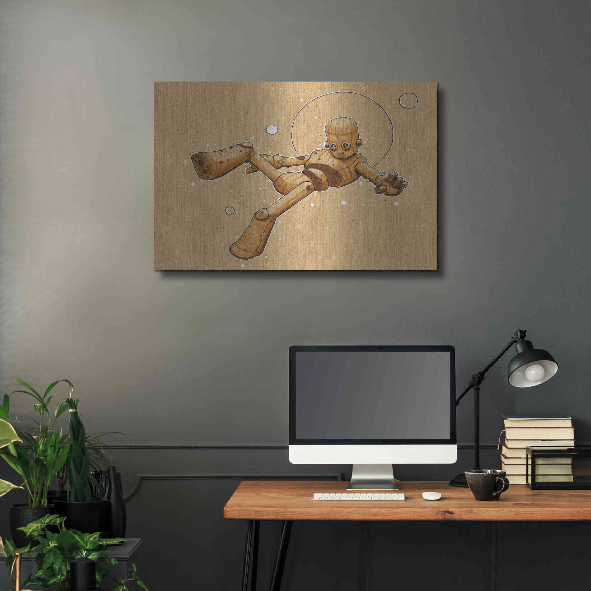 Luxe Metal Art 'Float Bot 2.0' by Craig Snodgrass, Metal Wall Art,36x24