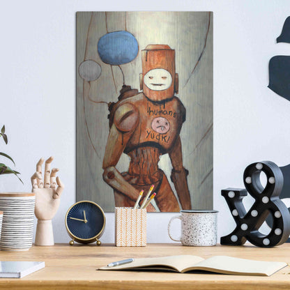 Luxe Metal Art 'Humans Yuck!' by Craig Snodgrass, Metal Wall Art,12x16