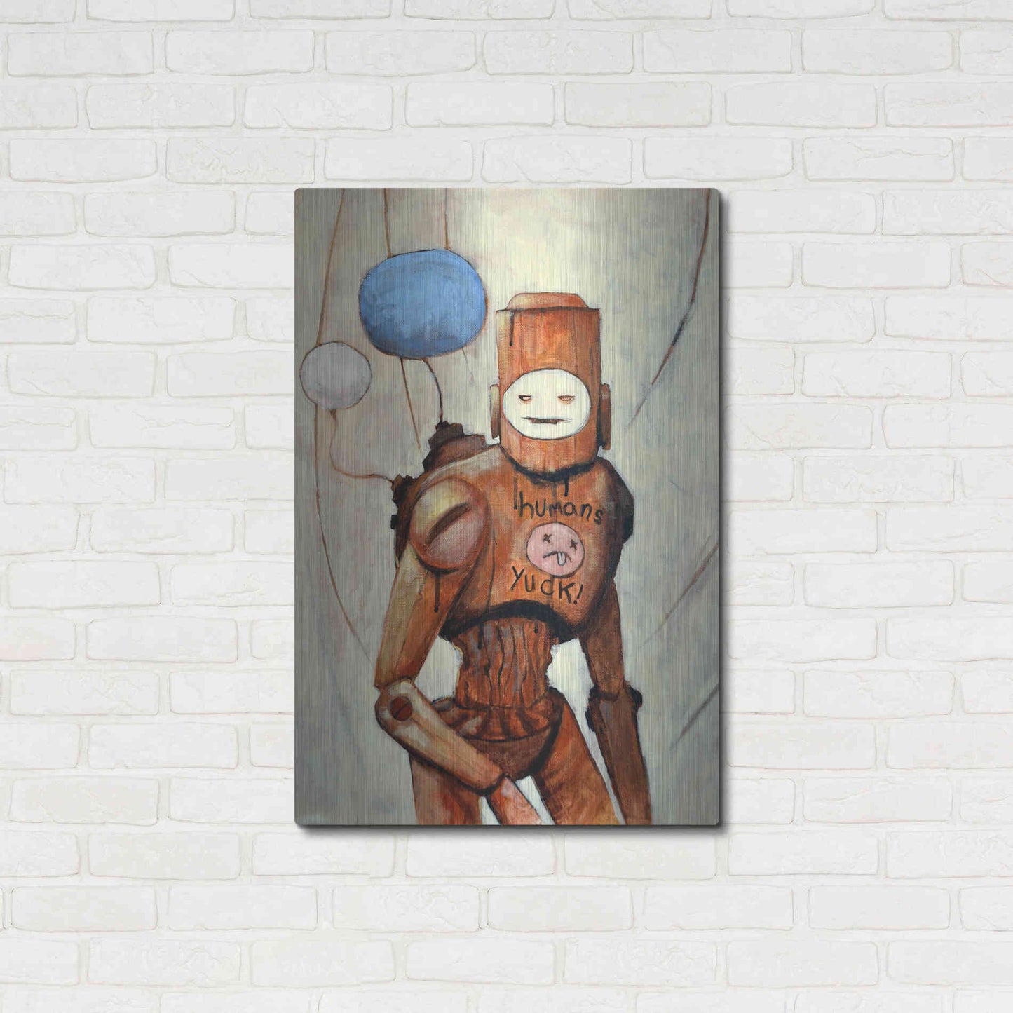 Luxe Metal Art 'Humans Yuck!' by Craig Snodgrass, Metal Wall Art,24x36