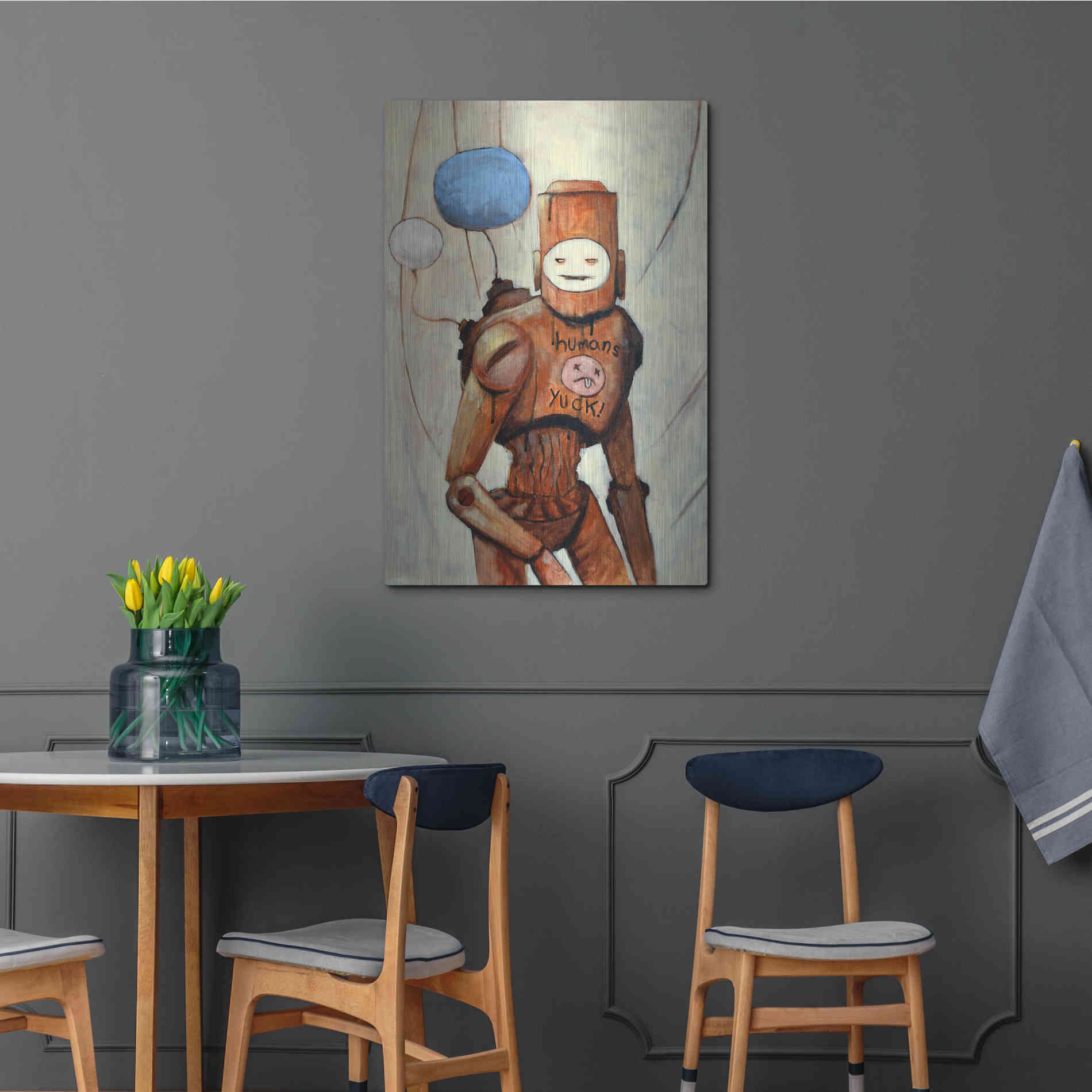 Luxe Metal Art 'Humans Yuck!' by Craig Snodgrass, Metal Wall Art,24x36