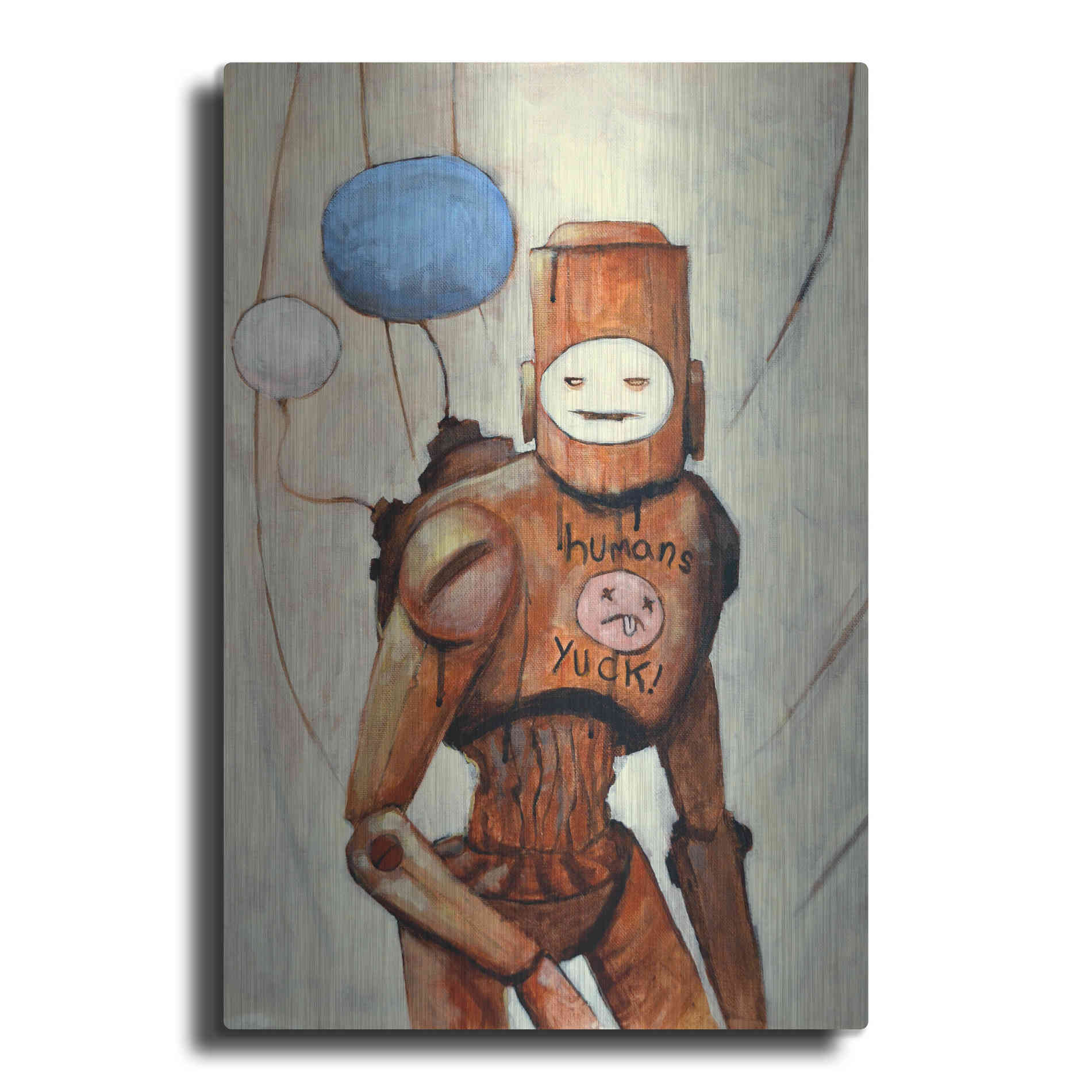 Luxe Metal Art 'Humans Yuck!' by Craig Snodgrass, Metal Wall Art