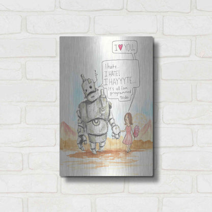 Luxe Metal Art 'I Hate' by Craig Snodgrass, Metal Wall Art,12x16
