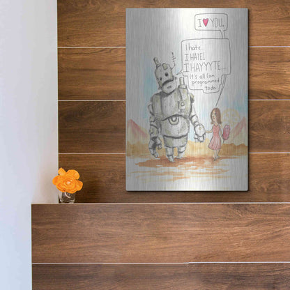Luxe Metal Art 'I Hate' by Craig Snodgrass, Metal Wall Art,12x16