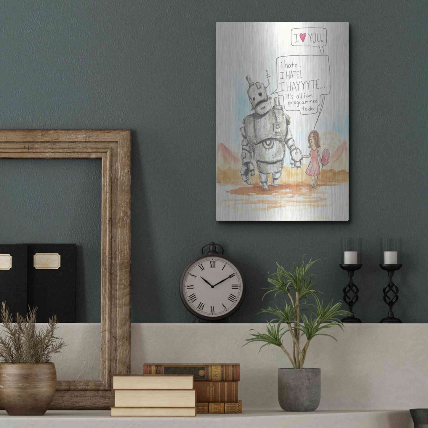 Luxe Metal Art 'I Hate' by Craig Snodgrass, Metal Wall Art,12x16