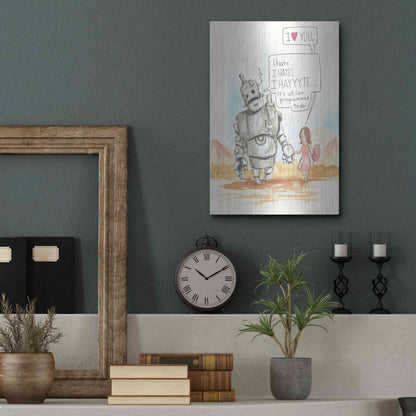 Luxe Metal Art 'I Hate' by Craig Snodgrass, Metal Wall Art,12x16