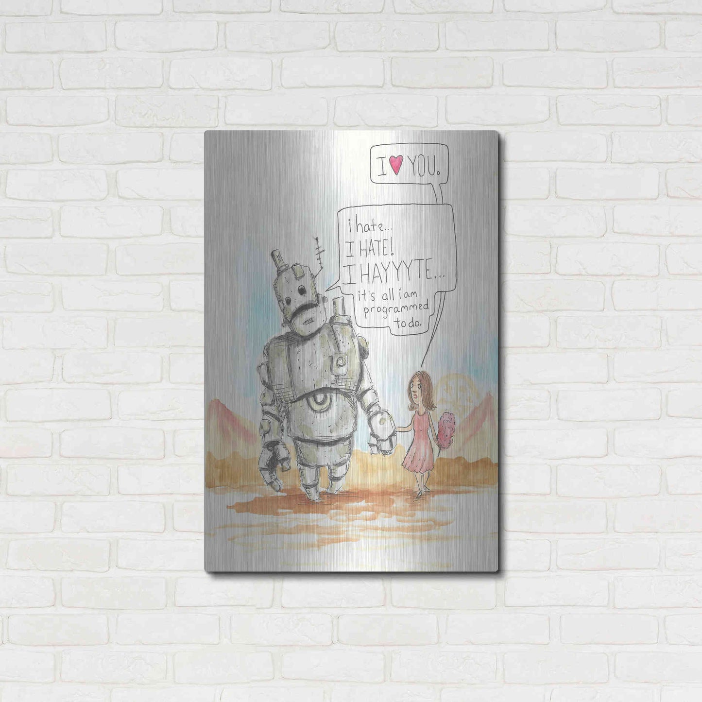 Luxe Metal Art 'I Hate' by Craig Snodgrass, Metal Wall Art,24x36
