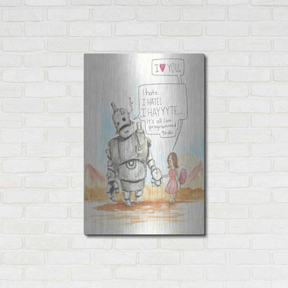 Luxe Metal Art 'I Hate' by Craig Snodgrass, Metal Wall Art,24x36