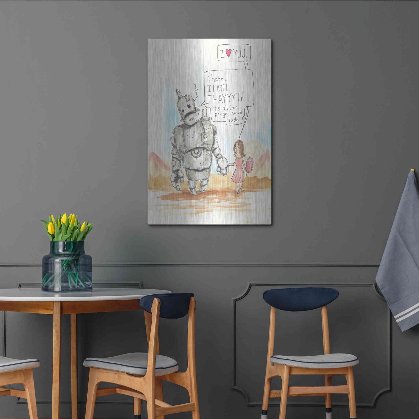 Luxe Metal Art 'I Hate' by Craig Snodgrass, Metal Wall Art,24x36