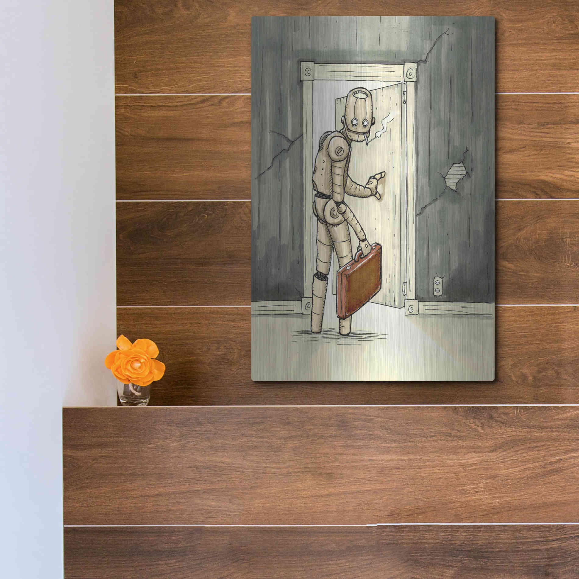 Luxe Metal Art 'I'll Be Back' by Craig Snodgrass, Metal Wall Art,12x16