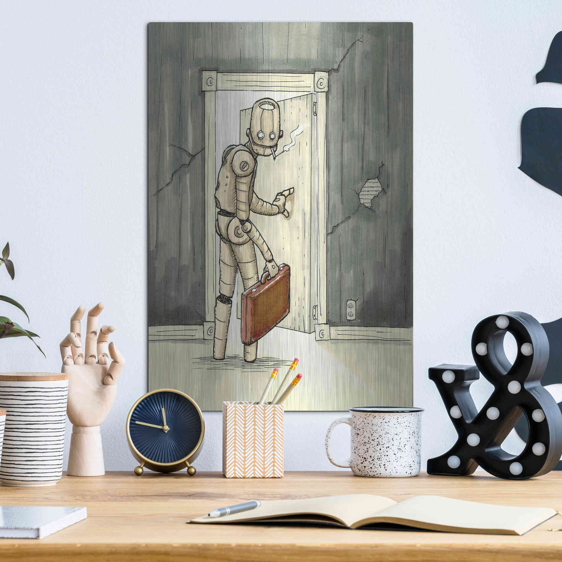 Luxe Metal Art 'I'll Be Back' by Craig Snodgrass, Metal Wall Art,12x16