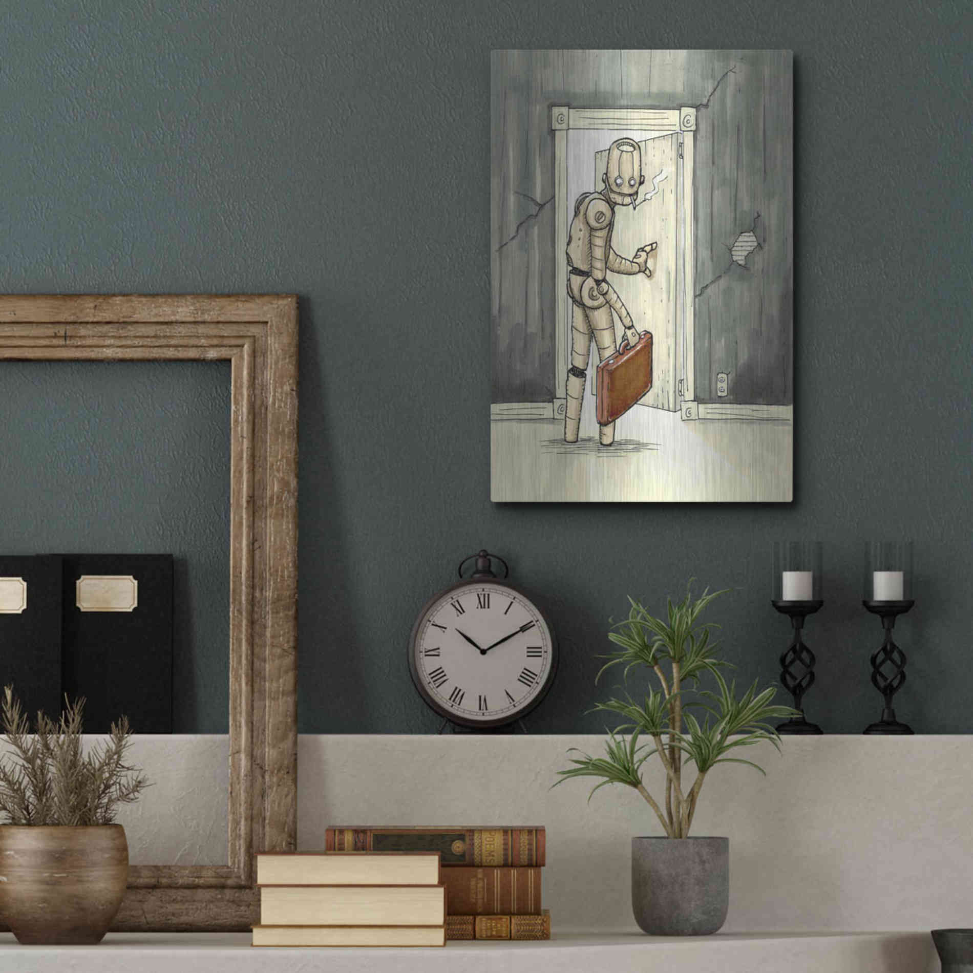 Luxe Metal Art 'I'll Be Back' by Craig Snodgrass, Metal Wall Art,12x16