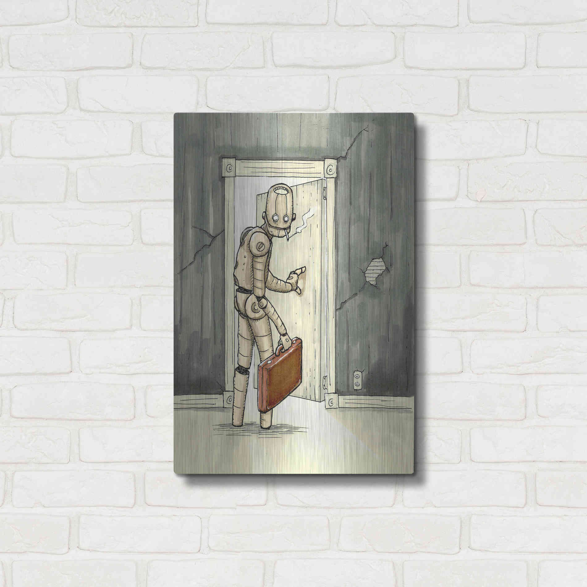 Luxe Metal Art 'I'll Be Back' by Craig Snodgrass, Metal Wall Art,16x24