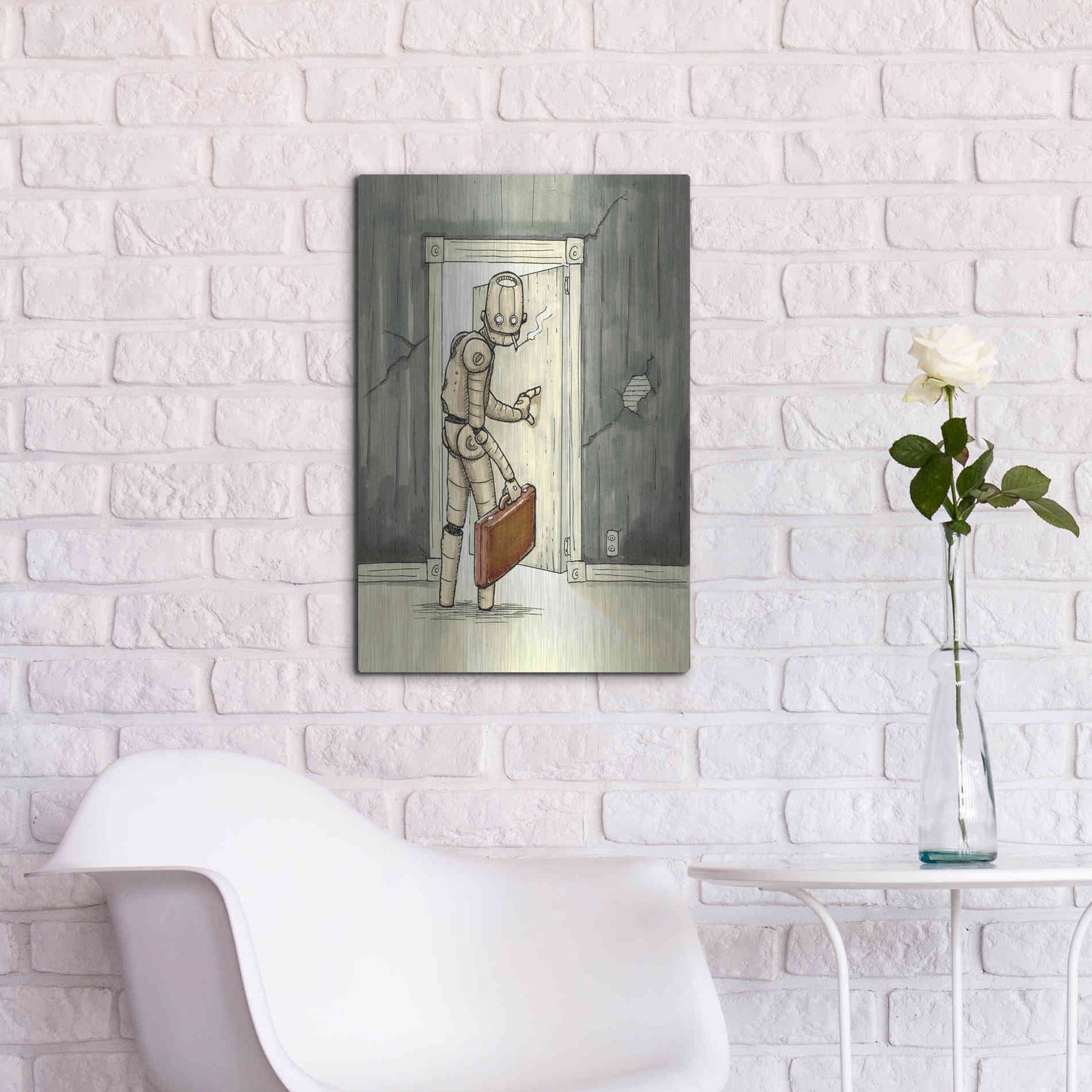 Luxe Metal Art 'I'll Be Back' by Craig Snodgrass, Metal Wall Art,16x24