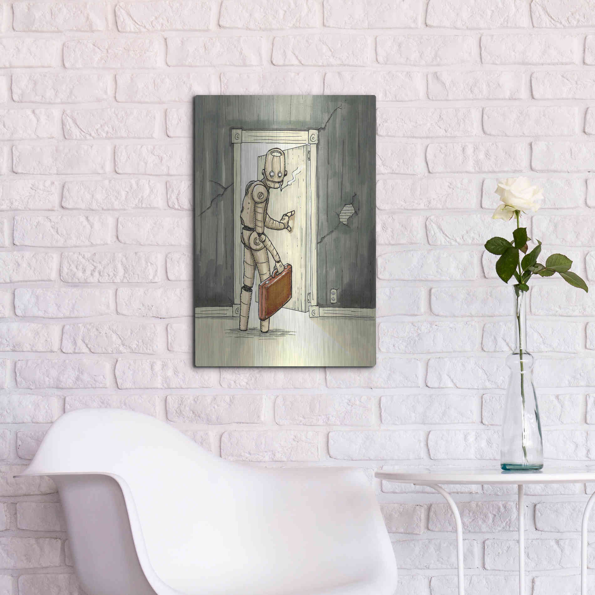 Luxe Metal Art 'I'll Be Back' by Craig Snodgrass, Metal Wall Art,16x24